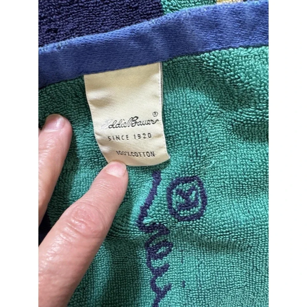 VTG 2 Eddie Bauer Beach Towels Sheet Nautical Stripes Towel READ